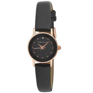 Laura Ashley Women's 24mm Case Vegan Leather Strap Watch (LA3002)